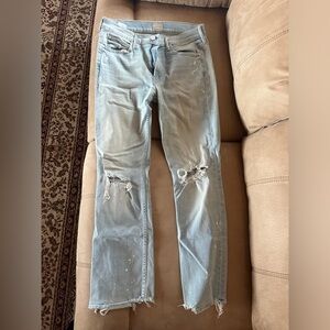 Mother Denim - the Duchie Ankle (distressed with acid detail)